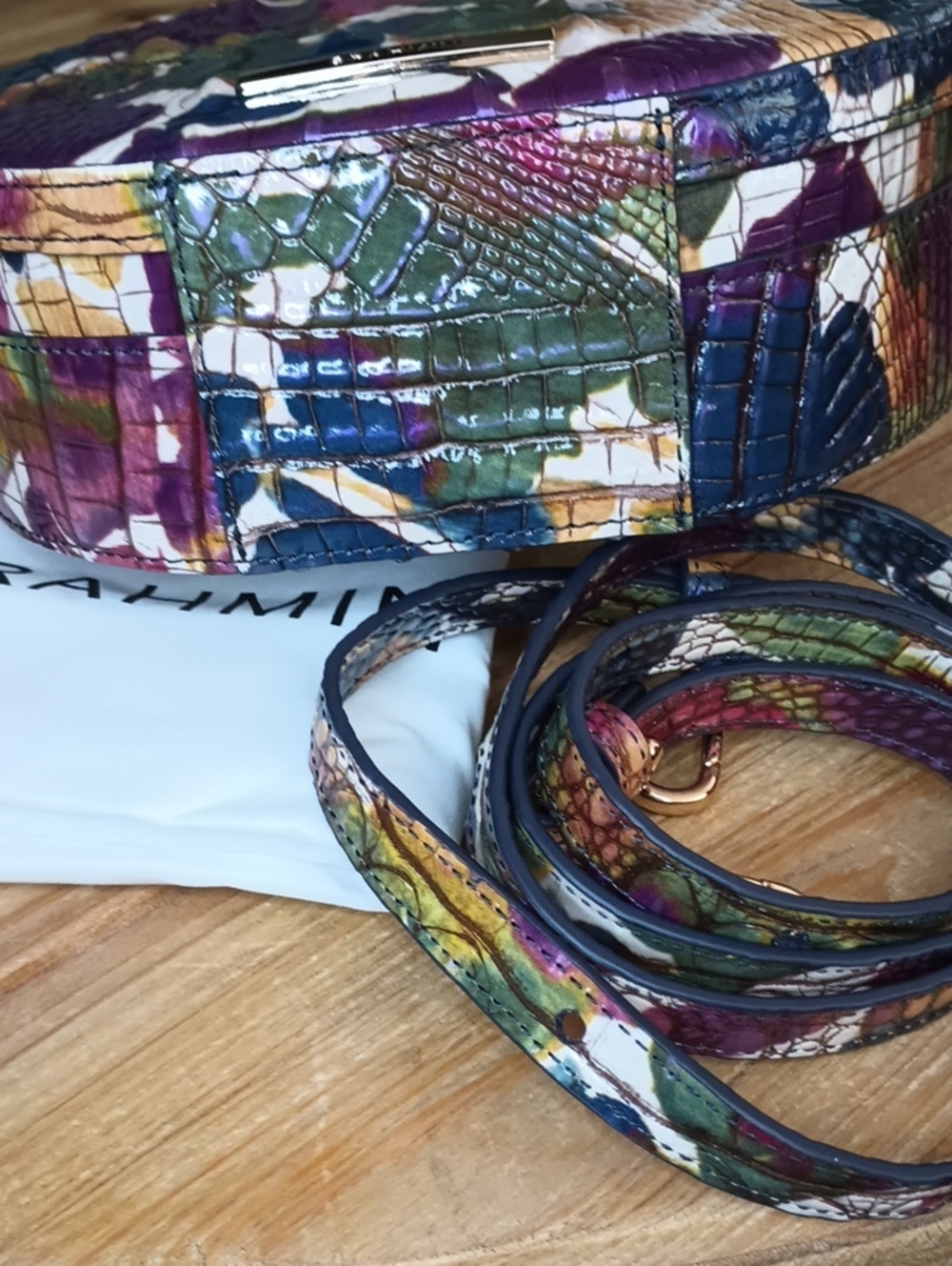Brahmin “Lane” Wildflower Melbourne Crossbody Bag, With Dusty - Picture 6 of 6